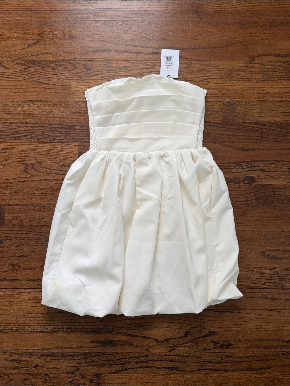 Showpo Cream Strapless bubble hem Dress